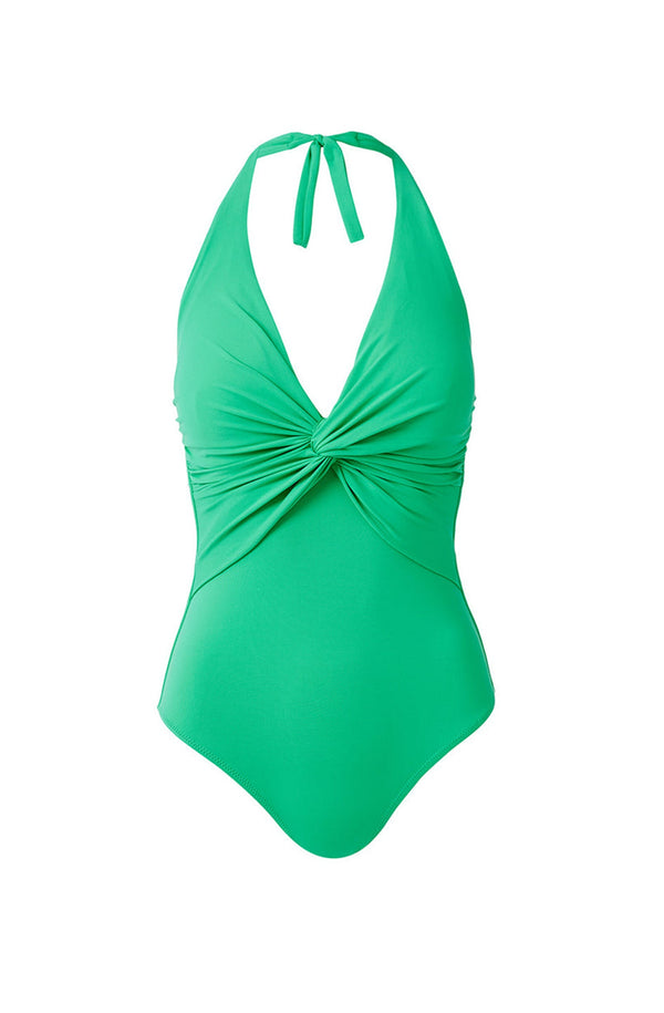 MELISSA ODABASH Women Zanzibar Green Halterneck Swimsuit