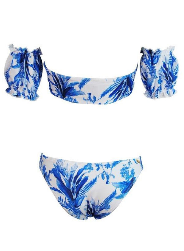 FERIADO NACIONAL Women Floral Printed Bandeau Bikini Set