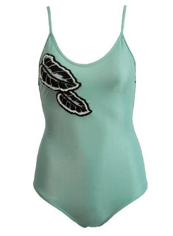 FERIADO NACIONAL Women Leaf Embroidered Swimsuit