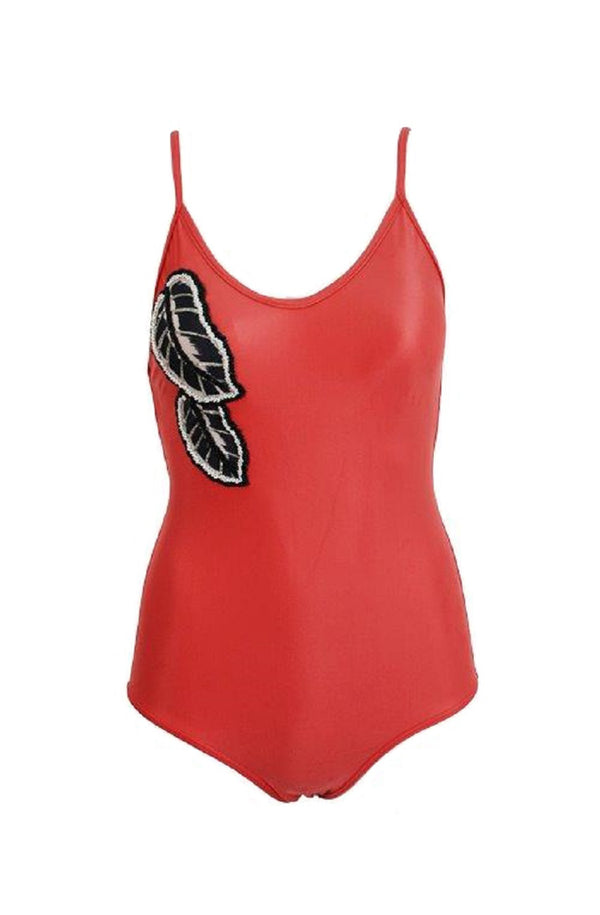 FERIADO NACIONAL Women Leaf Embroidered Swimsuit