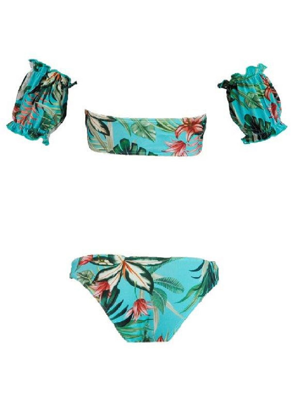 FERIADO NACIONAL Women Floral Printed Bandeau Bikini Set