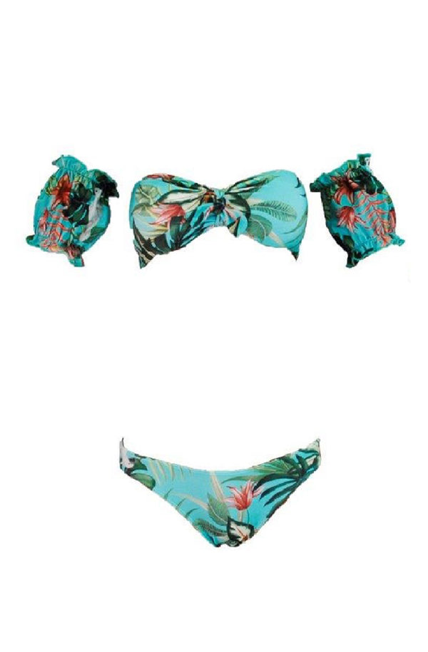 FERIADO NACIONAL Women Floral Printed Bandeau Bikini Set