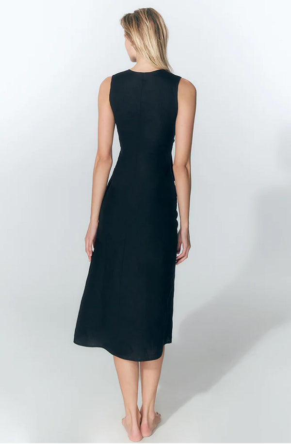 MOEVA Amiyah Cutout Midi Dress With Tie-Detail