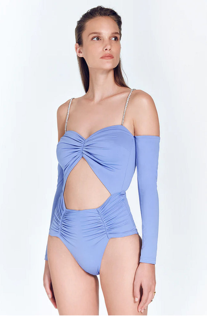 MOEVA Avena Crystal Embellished Swimsuit With Removable Sleeves