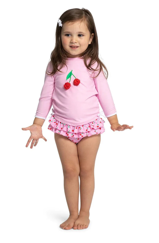 SUNUVA Baby Girl Pink Cherries Rash Vest