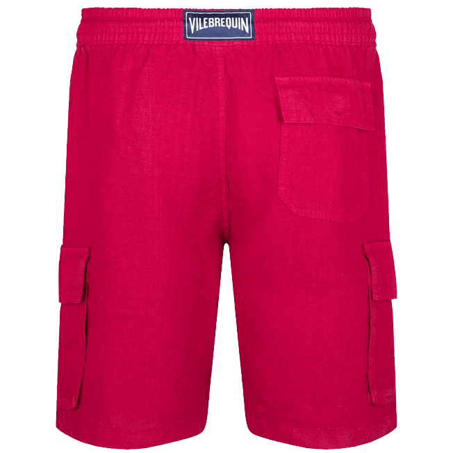 VILEBREQUIN Men Linen Bermuda Shorts cargo pockets