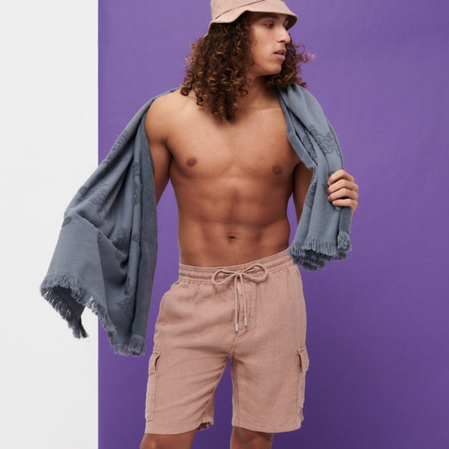 VILEBREQUIN Men Linen Bermuda Shorts Natural Dye