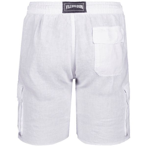 VILEBREQUIN Men Cargo Linen Bermuda Shorts Solid