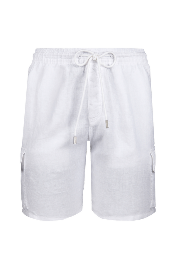 VILEBREQUIN Men Cargo Linen Bermuda Shorts Solid