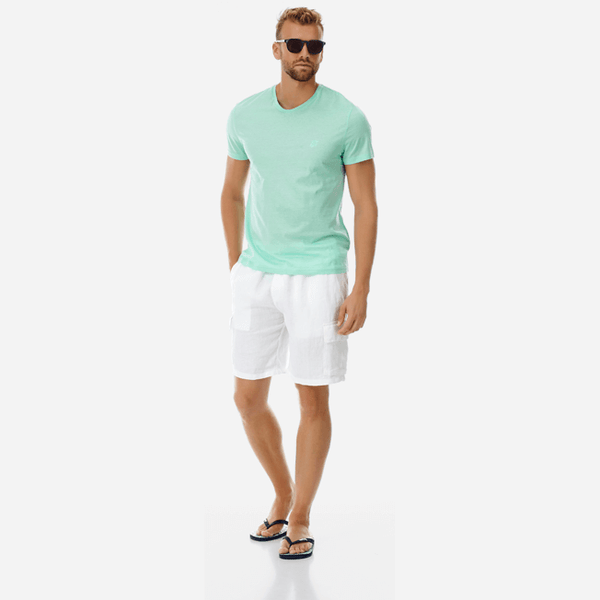 VILEBREQUIN Men Cargo Linen Bermuda Shorts Solid