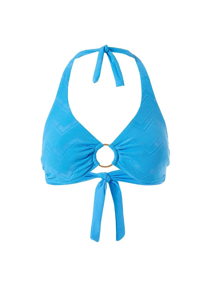 MELISSA ODABASH Brussels Azure Zigzag Bikini Top