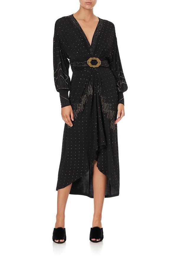 CAMILLA Women Belted Jersey Dress - Dripping in Deco