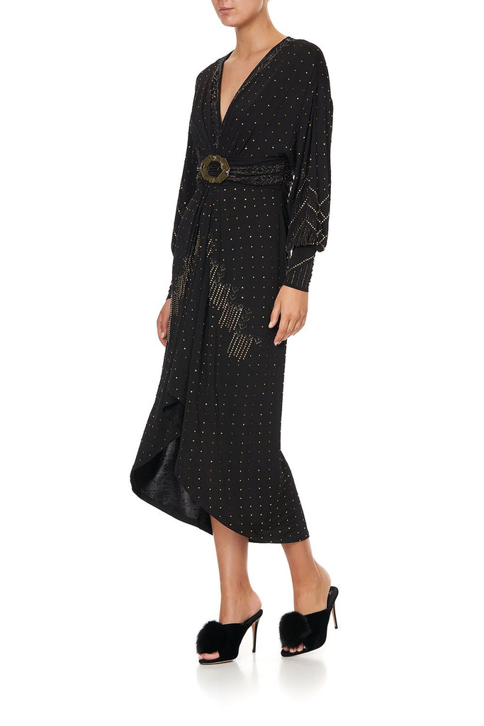 CAMILLA Belted Jersey Dress DRIPPING IN DECO