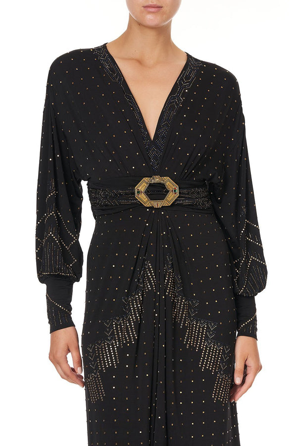CAMILLA Women Belted Jersey Dress - Dripping in Deco