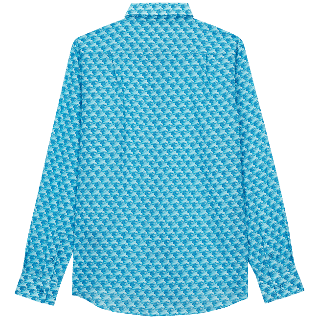 VILEBREQUIN Unisex Cotton Voile Summer Shirt Micro Waves
