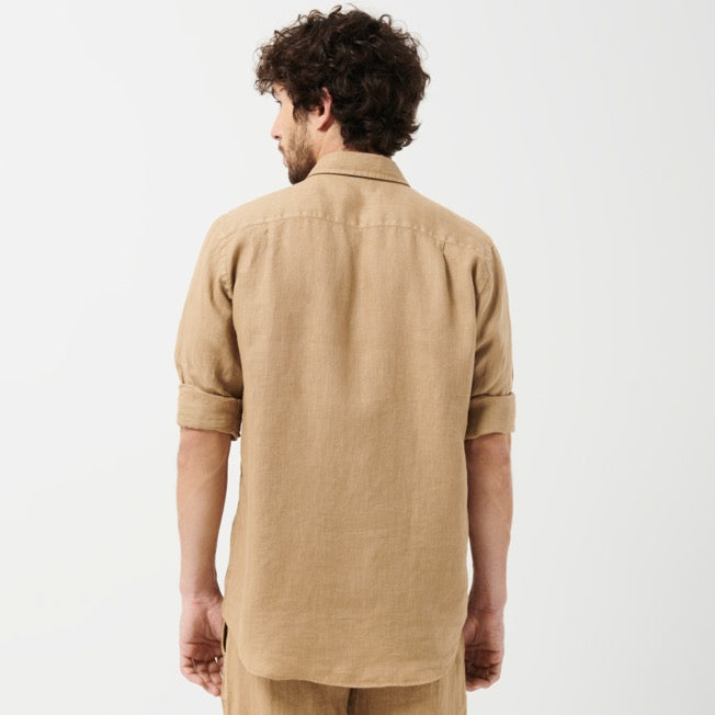VILEBREQUIN Men Linen Shirt Natural Dye