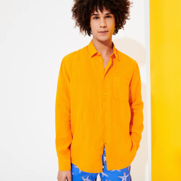 VILEBREQUIN Men Linen Shirt Solid