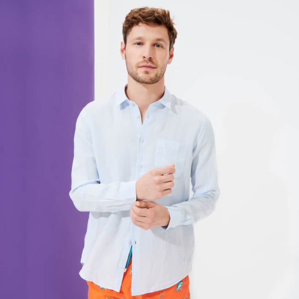 VILEBREQUIN Men Linen Shirt Solid