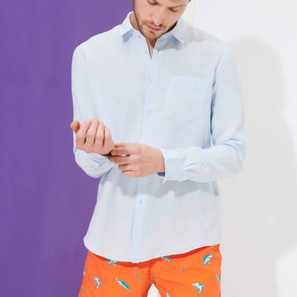 VILEBREQUIN Men Linen Shirt Solid