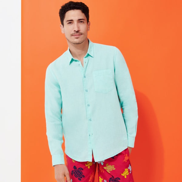 VILEBREQUIN Men Linen Shirt Solid