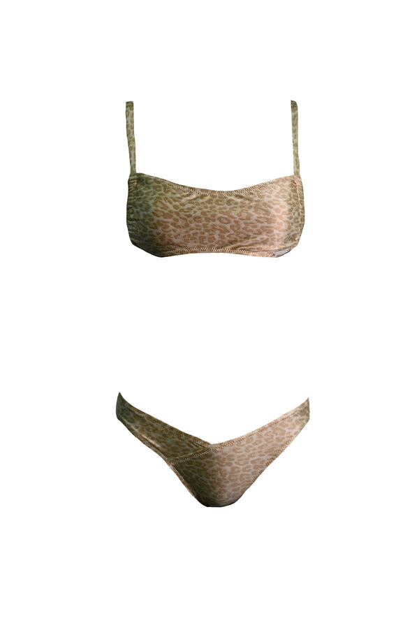 KENDALL & KYLIE Leopard Print High Leg Bikini Bottom