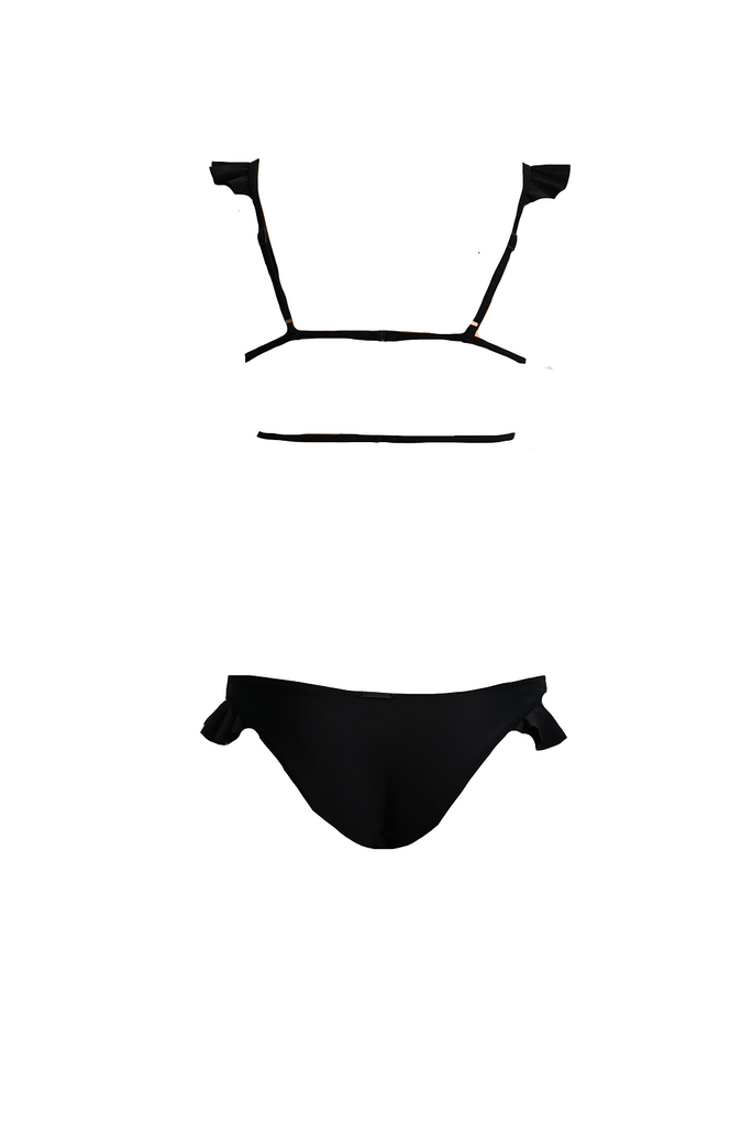 KENDALL & KYLIE Ruffle Shoulder Bikini Top