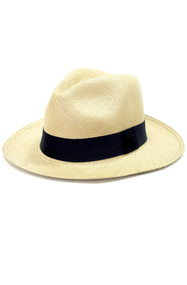 RONNEL Unisex Fedora Natural with Black Band Hat
