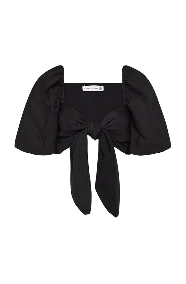 FAITHFULL THE BRAND Indrissy Top Plain Black