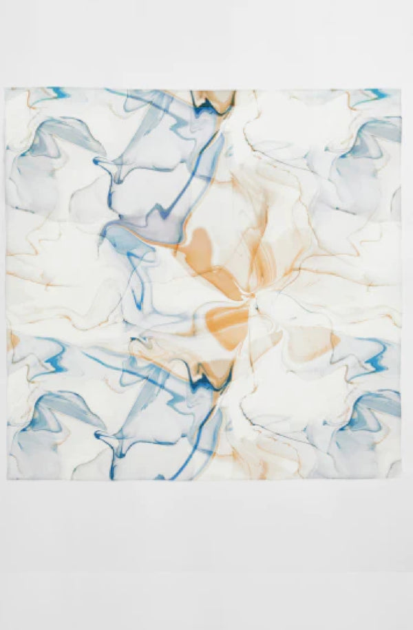 MOEVA Katia Printed Bandana in Blue Abstract