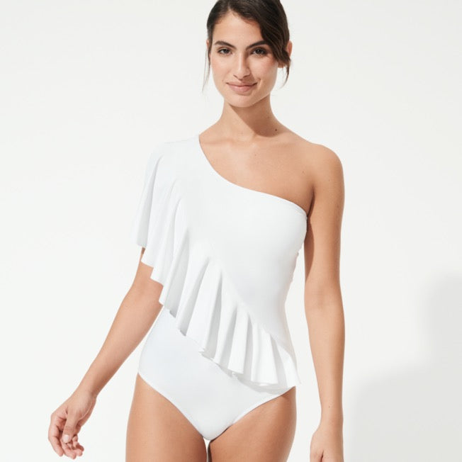 VILEBREQUIN Women Asymetrical Ruffles One-piece Swimsuit Solid