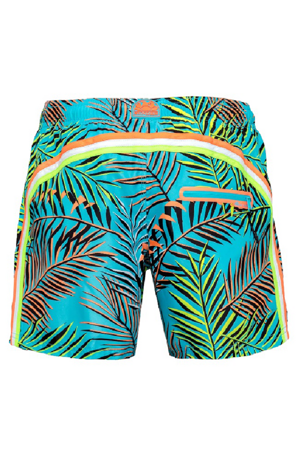 SUNDEK Mens Elastic Waist Swim Trunks - Leaves
