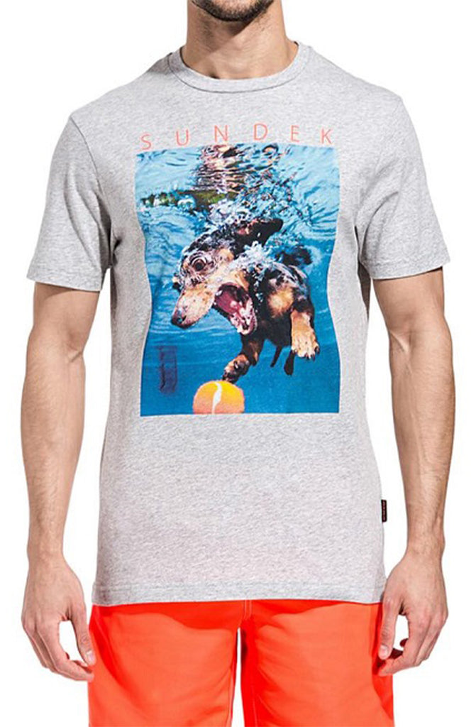 SUNDEK Mens Underwater Dog Rhoda Crew Neck  T-shirt