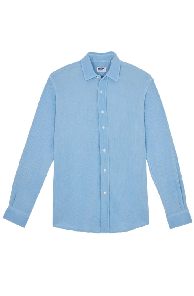 LOVE BRAND & Co. Men Galliot Ocean Blue Cotton Shirt