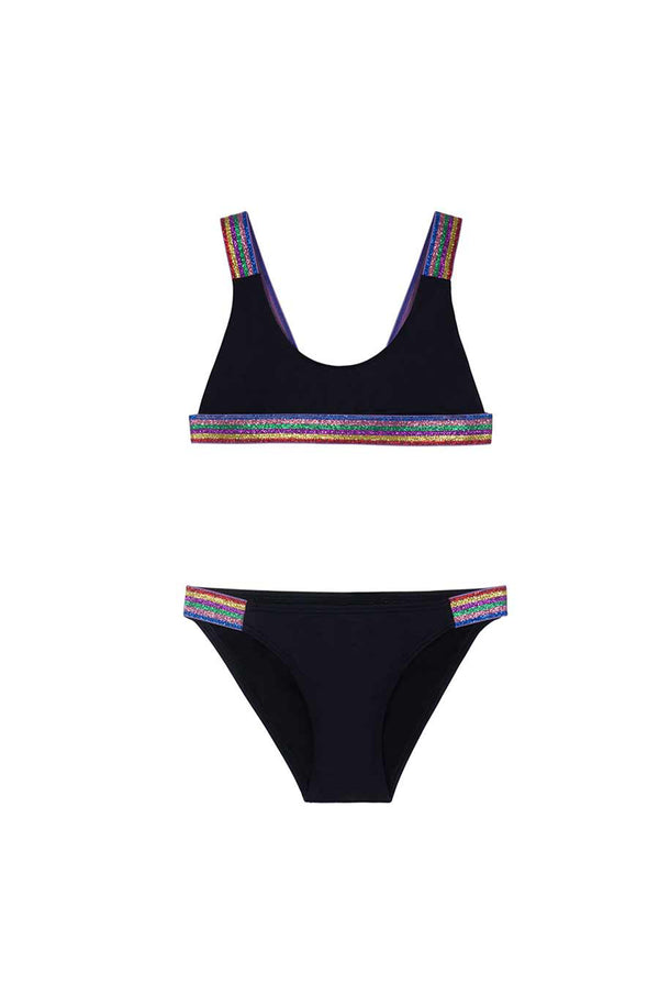 PQ SWIM Midnight Rainbow Elastic Girls Bikini