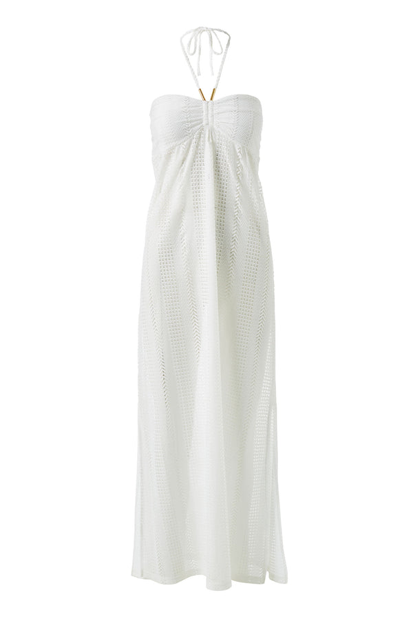 MELISSA ODABASH Women Mila White Long High-neck Dress
