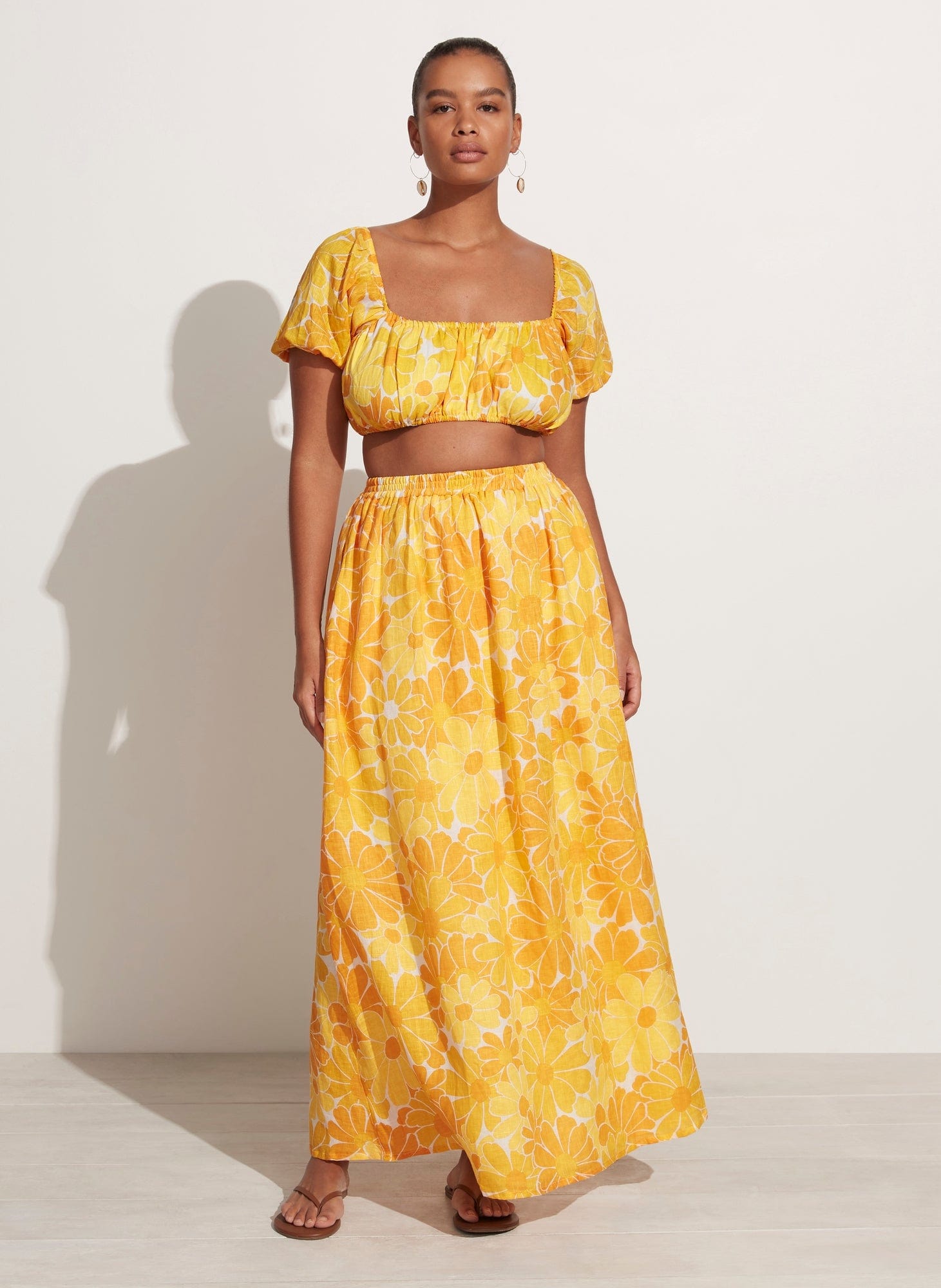 harlow maxi dress yellow floral FAITHFULL THE BRAND Harlow Top Canaria Floral Marigold
