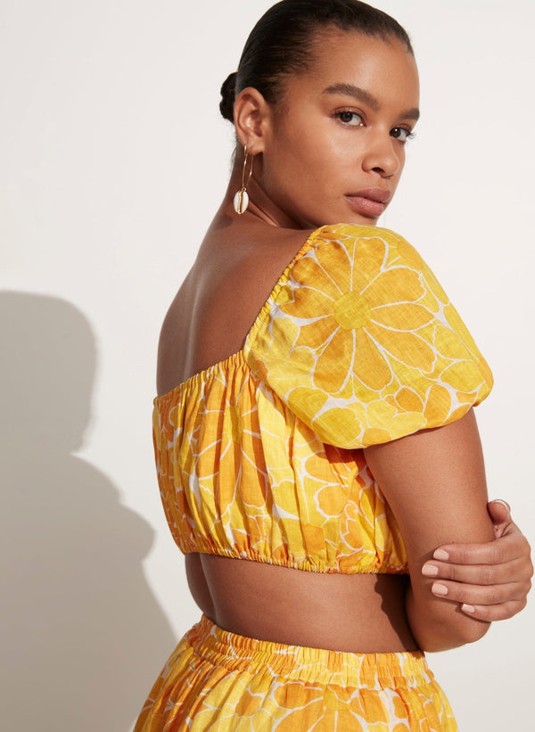 FAITHFULL THE BRAND Harlow Top Canaria Floral Marigold