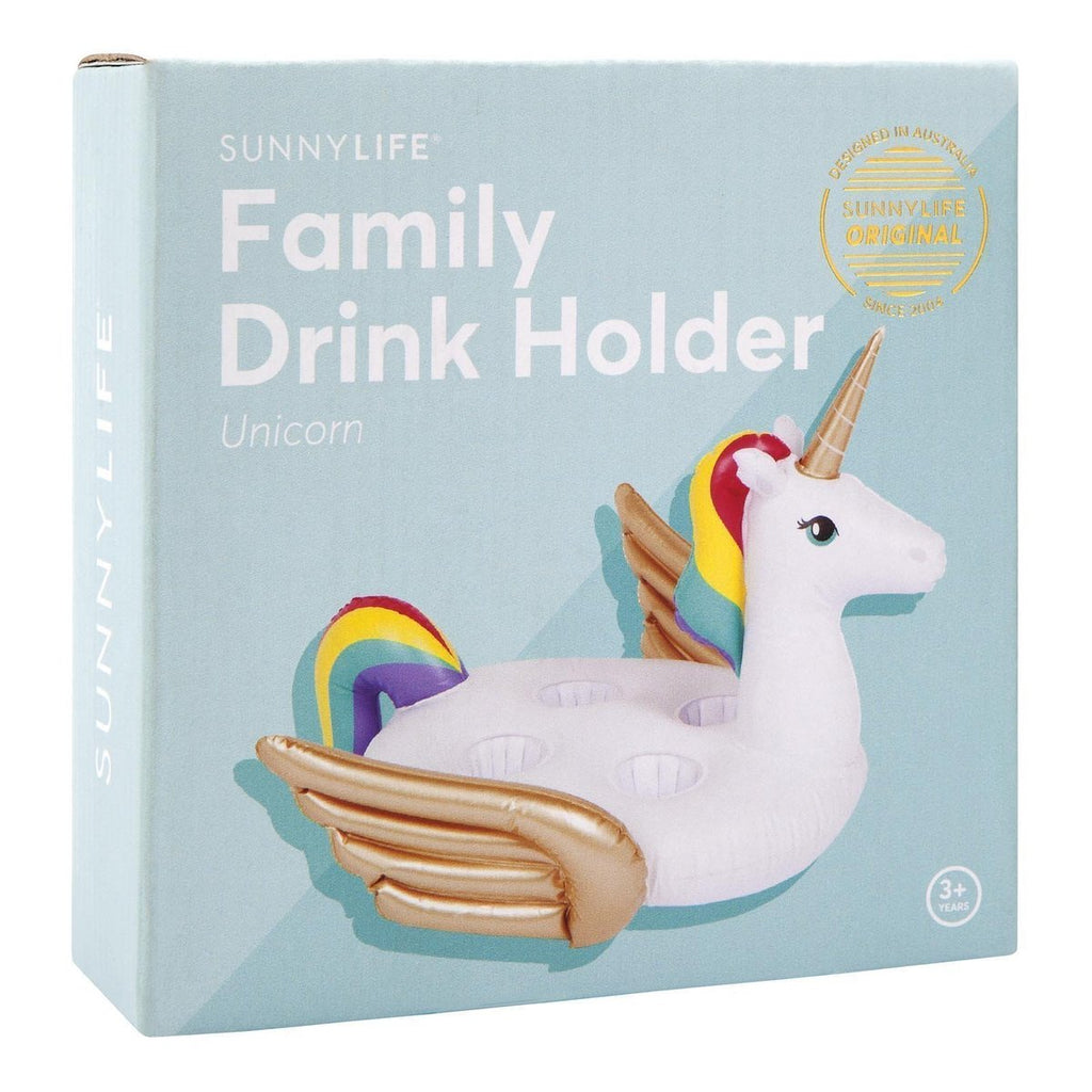SUNNYLIFE Inflatable Family Drink Holder Unicorn