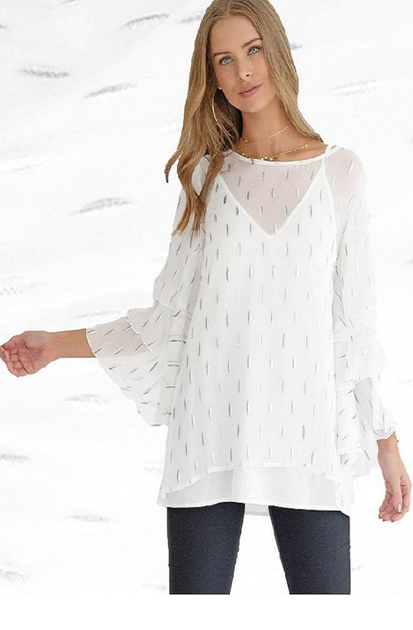MUCHE ET MUCHETTE Suzie Flocked Sleeve Top