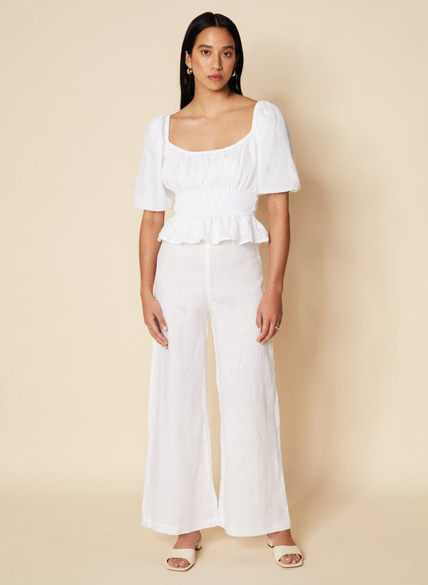FAITHFULL THE BRAND Kinsley Top Plain White