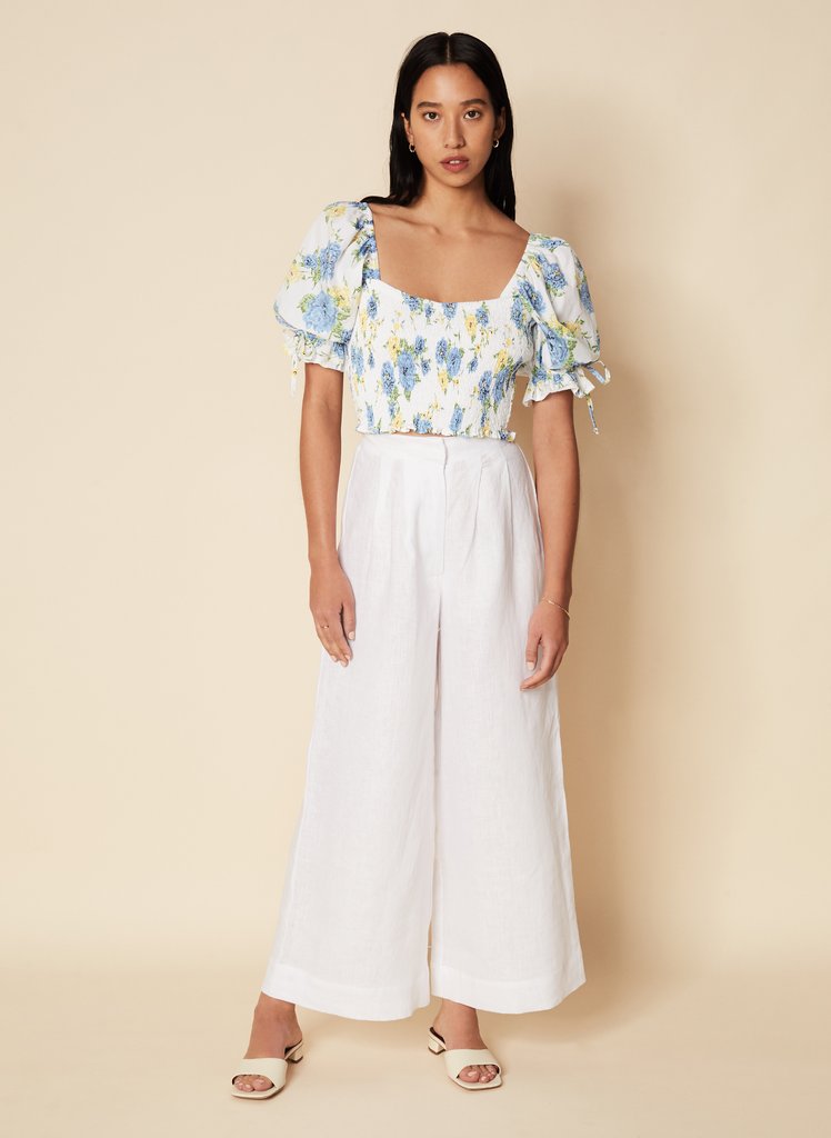 FAITHFULL THE BRAND Palmora Top Velma Floral Blue | HAMAC Beach Boutique