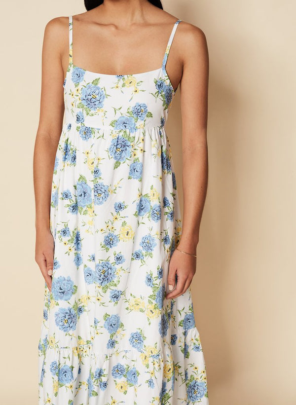FAITHFULL THE BRAND Candace Midi Dress Velma Floral Blue