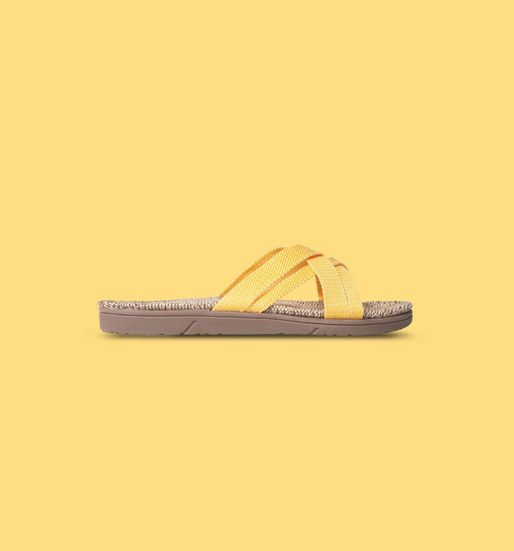 SHANGIES by Stilov Women Jute Sandals in Sunlight Yellow