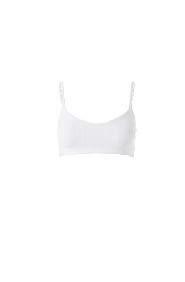 MELISSA ODABASH Women Tortola Ribbed White Bikini Top