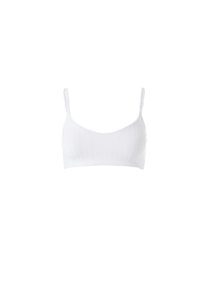 MELISSA ODABASH Tortola Ribbed White Bikini Top