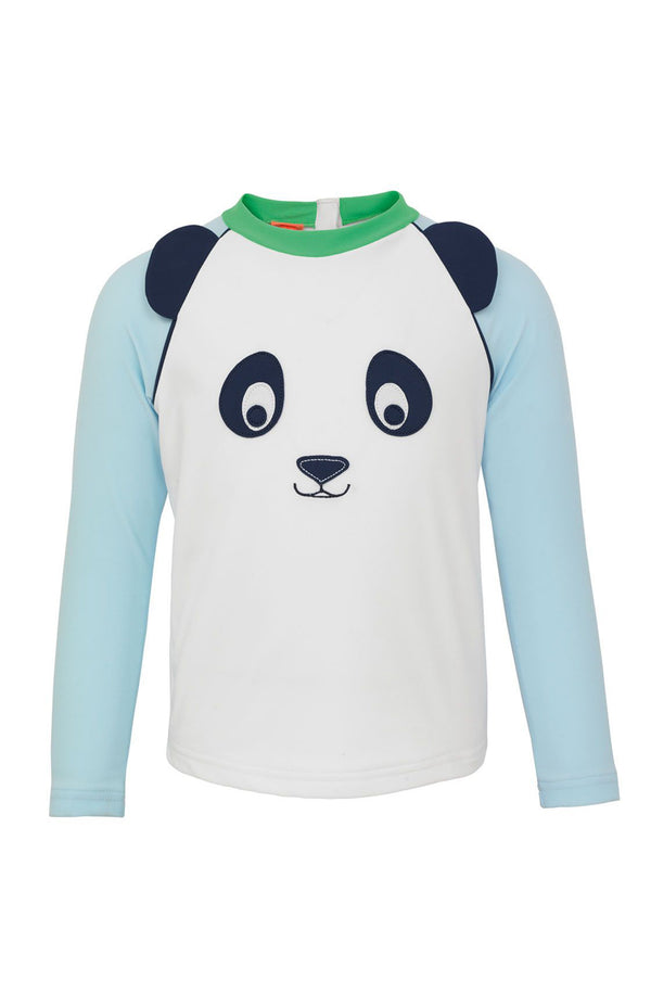 SUNUVA Baby Boys White Panda Long Sleeve Rashvest