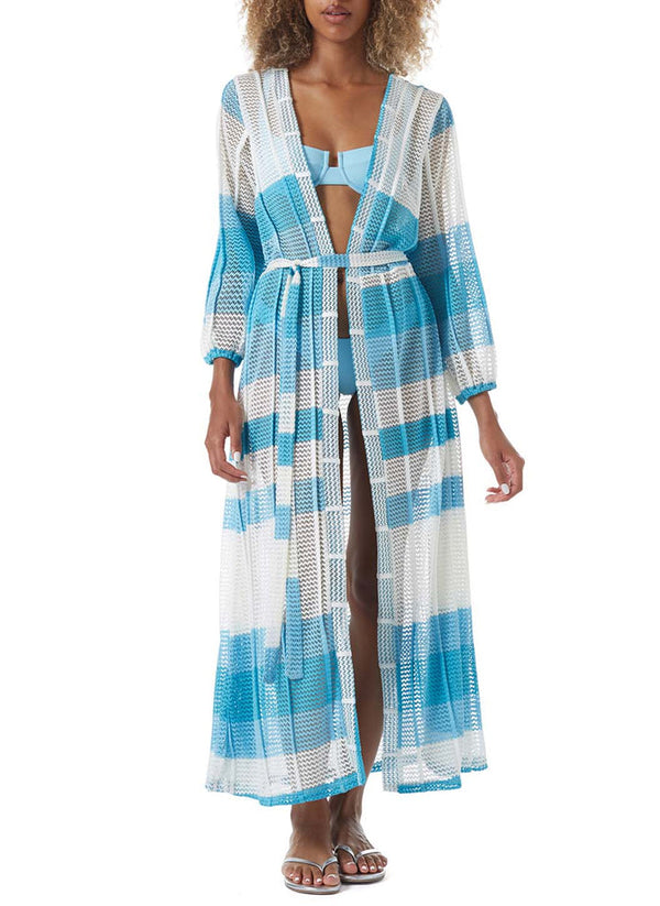 MELISSA ODABASH Women Drew Blue Kaftan
